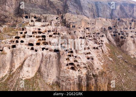 Complexe de monastère de roche près du village de Vardzia, Géorgie Banque D'Images