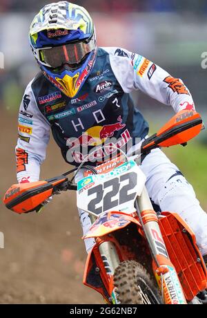 Antonio Cairoli (ITA), KTM - Red Bull KTM Factory Racing pendant la course 1 de la jambe britannique MXGP des Championnats du monde FIM Motocross 2021 sur Sunda Banque D'Images