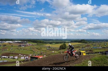 Vue générale de EMX125 / EMX250 entraînement libre, pour la jambe britannique des Championnats du monde FIM Motocross 2021 le samedi 26 juin 2021, à l'affaire Banque D'Images