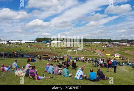 Vue générale de EMX125 / EMX250 entraînement libre, pour la jambe britannique des Championnats du monde FIM Motocross 2021 le samedi 26 juin 2021, à l'affaire Banque D'Images