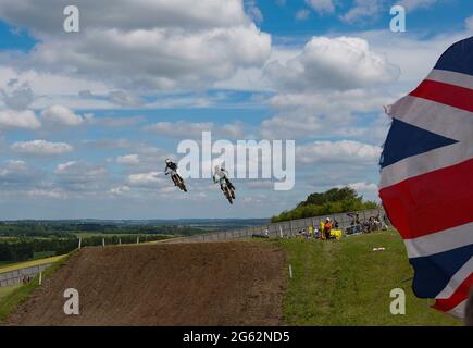 Vue générale de EMX125 / EMX250 entraînement libre, pour la jambe britannique des Championnats du monde FIM Motocross 2021 le samedi 26 juin 2021, à l'affaire Banque D'Images