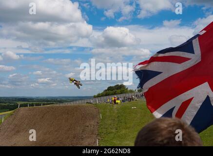 Vue générale de EMX125 / EMX250 entraînement libre, pour la jambe britannique des Championnats du monde FIM Motocross 2021 le samedi 26 juin 2021, à l'affaire Banque D'Images