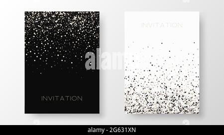 Deux template design d'invitation avec paillette d'or.conception festive,cartes postales,invitations brochures Illustration de Vecteur