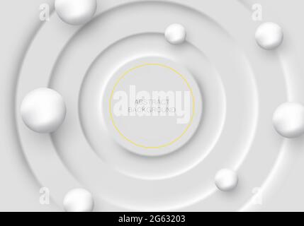 Résumé fond festif dans le style néomorphisme.cercles avec ombre et boules. Illustration de Vecteur