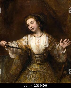 Lucretia, peinture de Rembrandt van Rijn, 1664 Banque D'Images