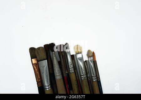 Fournitures scolaires pour peinture aquarelle, pinceau, Palette Banque D'Images