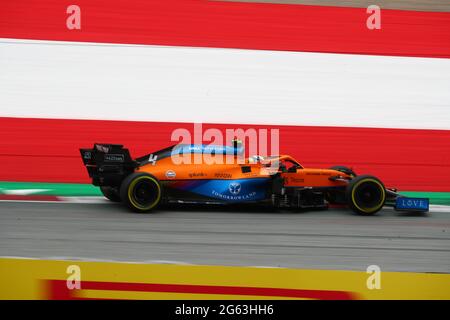 Spielberg, Autriche. 02 juillet 2021. #04 Lando Norris; McLaren Mercedes. Formula 1 Championnat du monde 2021, GP autrichienne 1-4 juillet 2021 crédit: Agence de photo indépendante/Alamy Live News Banque D'Images