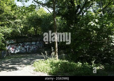 Flakturm II G Volkspark Friedrichshain (tour Flake Seconde Guerre mondiale) Banque D'Images