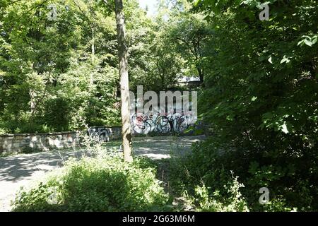 Flakturm II G Volkspark Friedrichshain (tour Flake Seconde Guerre mondiale) Banque D'Images