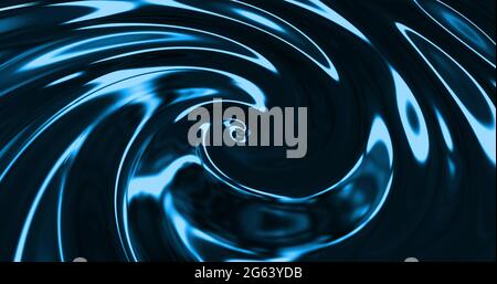 Image d'un liquide bleu métallique 3d tourbillonnant et fluide Banque D'Images