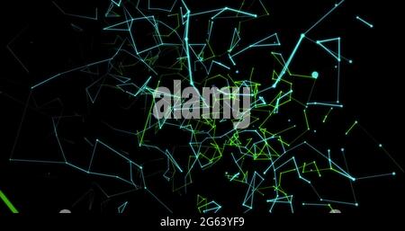 Formes géométriques multicolores sur fond noir Banque D'Images