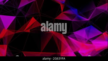 Formes géométriques multicolores sur fond noir Banque D'Images