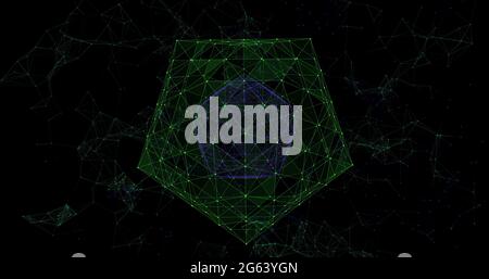 Sphère constituée de connexions sur fond noir Banque D'Images