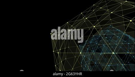 Sphère constituée de connexions sur fond noir Banque D'Images