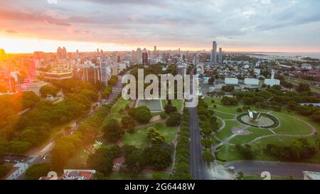 Vue aérienne de la ville de Palerme à Buenos Aires. Banque D'Images