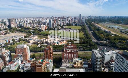 Vue aérienne de la ville de Palerme à Buenos Aires. Banque D'Images