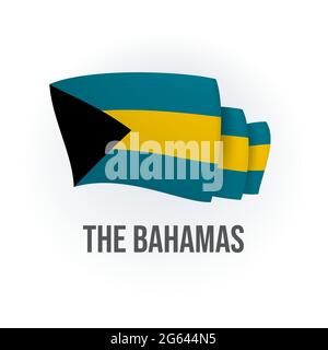 Drapeau vectoriel des Bahamas. Drapeau de la agité bahamienne. Illustration vectorielle. Illustration de Vecteur