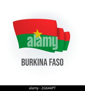 Drapeau vectoriel du Burkina Faso. Drapeau burkinois agitant. Illustration vectorielle. Illustration de Vecteur