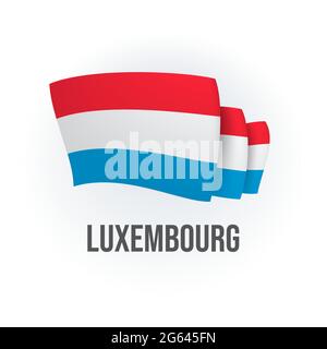 Drapeau vectoriel du Luxembourg. Drapeau luxembourgeois. Illustration vectorielle. Illustration de Vecteur