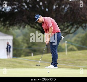 2 juillet 2021 ; Mount Juliet Golf Club, Kilkenny, Irlande ; Dubai Duty Free Irish Open Golf, 2e jour ; Marcus Armitage of England prend le 9e crédit vert : action plus Sports Images/Alay Live News Banque D'Images