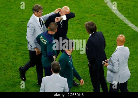 Munich, Allemagne. 02 juillet 2021. Gianluca Vialli réagit à la fin du match de football européen 2020 de l'UEFA en 8 entre la Belgique et l'Italie dans l'arène de football de Munich (Allemagne), le 2 juillet 2021. Photo Matteo Ciambelli/Insidefoto Credit: Insidefoto srl/Alay Live News Banque D'Images