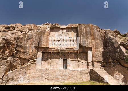 Persepolis, tombeau royal d'Artaxerxes iii, tombeau de roche sur la face, capitale de l'empire d'Achaemenid, province de Fars, Iran, Perse, Asie occidentale, Asie Banque D'Images