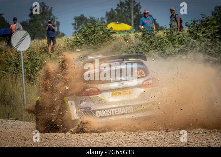 23 MCCOURT Cato (IRL), HOY Brian (IRL), Cato MCCOURT, Ford Fiesta MkII, action pendant le Rallye 2021 de la FIA ERC Liepaja, 2e tour du Championnat européen de rallye 2021 de la FIA, du 1er au 3 juillet 2021 à Liepaja, Lettonie - photo Alexandre Guillaumot / DPPI Banque D'Images