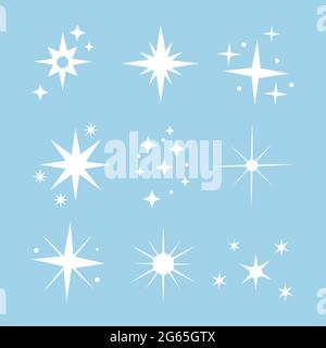 Collection Flat Sparkling Stars Vector. Illustration de Vecteur