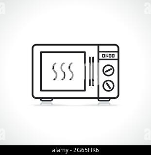 four de cuisine fin ligne icône conception isolée Illustration de Vecteur