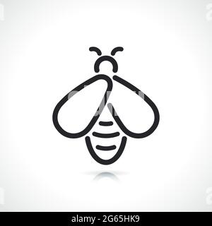 design isolé icône de ligne mince d'abeille Illustration de Vecteur