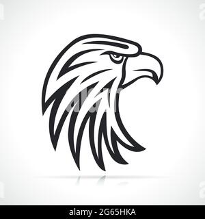 motif d'illustration noir et blanc de la tête d'aigle Illustration de Vecteur