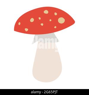 Amanita. Icône de style de champignon toxique dessinée à la main Illustration de Vecteur