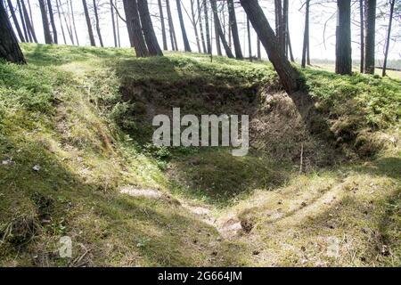 Ancienne position défensive allemande nazie construite en 1945 sur la Vistule Spit, Pologne. 6 juin 2021 © Wojciech Strozyk / Alamy stock photo Banque D'Images