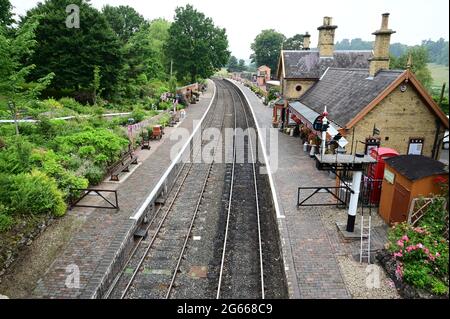 Gare d'Arley sur le chemin de fer de la vallée de Severn. Banque D'Images