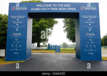 Kilkenny, Irlande. 3 juillet 2021 ; Mount Juliet Golf Club, Kilkenny, Irlande ; Dubai Duty Free Irish Open Golf, 3e jour ; signalisation accueillant les spectateurs crédit : action plus Sports Images/Alay Live News Banque D'Images