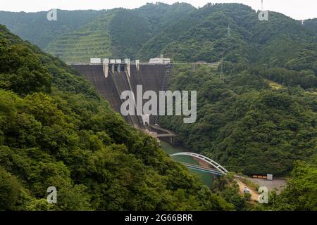 Paysage de Miyagase Barrage dans Kanagawa, Japon. Banque D'Images