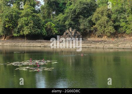 Temple Neak Pean au Cambodge Banque D'Images