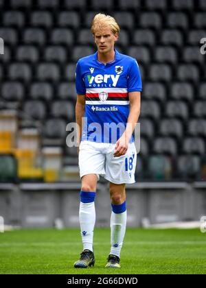 Udine, Italie. 1er juin 2021. Morten Thorsby (Sampdoria) portrait pendant la saison de l'UC Sampdoria 2020/2021, football italien série A match à Udine, Italie, juin 01 2021 crédit: Agence de photo indépendante/Alamy Live News Banque D'Images