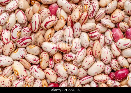 Texture des haricots rouges, vue de dessus, arrière-plan de la nourriture. Banque D'Images