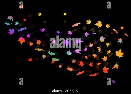 Abstraction des feuilles multicolores d'automne. Arrière-plan des feuilles d'automne. Supports mixtes. Illustration vectorielle Illustration de Vecteur
