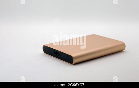 Arrière-plan blanc isolé du disque SSD Banque D'Images