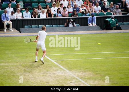 Andy Murray à Wimbledon 2021 Banque D'Images