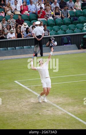 Andy Murray à Wimbledon 2021 Banque D'Images