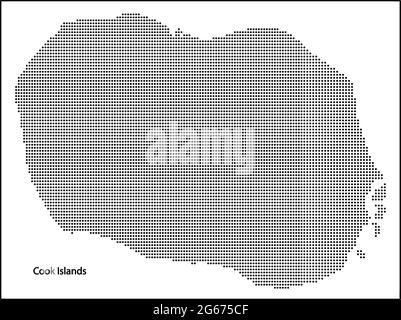 Carte vectorielle en demi-ton en pointillés du pays des îles Cook pour votre conception, concept Travel Illustration. Illustration de Vecteur