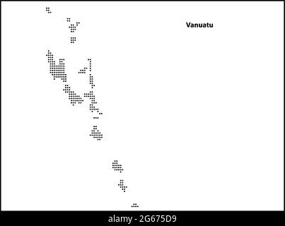 Carte vectorielle en demi-ton en pointillés du pays de Vanuatu pour votre conception, concept Travel Illustration. Illustration de Vecteur