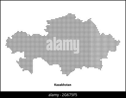 Carte vectorielle en demi-ton en pointillés du pays du Kazakhstan pour votre conception, Travel Illustration concept. Illustration de Vecteur