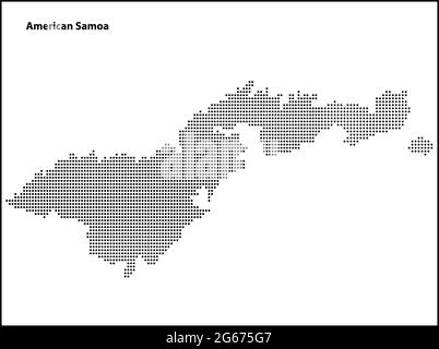 Carte vectorielle en demi-ton en pointillés du pays des Samoa américaines pour votre conception, Travel Illustration concept. Illustration de Vecteur