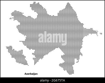 Carte vectorielle en demi-ton en pointillés du pays de l'Azerbaïdjan pour votre conception, Travel Illustration concept. Illustration de Vecteur