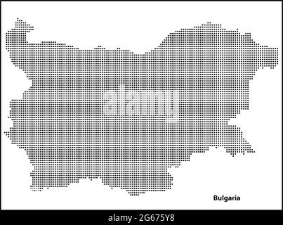 Carte vectorielle en demi-ton en pointillés du pays de Bulgarie pour votre conception, Travel Illustration concept. Illustration de Vecteur