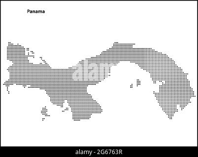 Carte vectorielle en demi-ton en pointillés du pays du Panama pour votre conception, Travel Illustration concept. Illustration de Vecteur